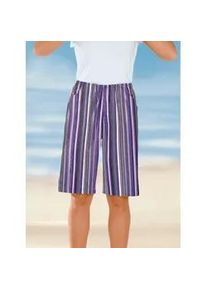 Bermudas Classic Basics, Damen, Gr. 42, Normalgr&ouml;&szlig;en, lila (beere, gestreift), 100% Baumwolle, gemustert, gestreift, mehrfarbig, knielang, Hosen Bermudas