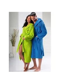 Unisex-Bademantel Kangaroos "Cassidy, f&uuml;r Damen & Herren, Standardl&auml;nge & &Uuml;berl&auml;nge" Gr. L, blau, L:125cm, Walkfrottee, Hausm&auml;ntel, mit Taschen, M&auml;nner und Frauen, Baumwolle, Reise, Hotel, Sauna, S-3XL