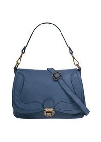 Umh&auml;ngetasche Samantha Look, Damen, Gr. B/H/T: 28cm x 21cm x 7cm onesize, blau, Leder, vintage, Taschen Umh&auml;ngetasche, echt Leder, Made in Italy