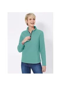 Fleeceshirt Classic Basics "Fleece-Shirt", Damen, Gr. 46, blau (wintert&uuml;rkis), 100% Polyester, unifarben, ohne Ausschnitt, Shirts