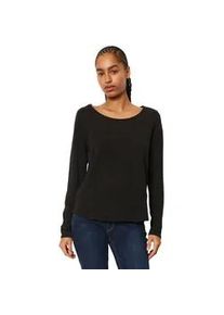Marc O'Polo Langarmshirt MARC O'POLO DENIM, Damen, Gr. XS, schwarz, Slub, Obermaterial: 100% Baumwolle, unifarben, figurbetont h&uuml;ftlang, U-Boot-Ausschnitt, abgesteppt, Shirts Langarmshirt, als tolles Langarm-Basic