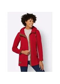 Fleecejacke Casual Looks, Damen, Gr. 50, rot, 100% Polyester, meliert, unifarben, Jacken Fleecejacke
