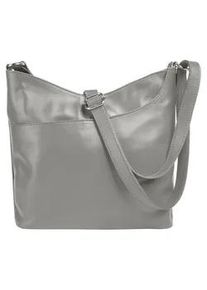 Umh&auml;ngetasche Samantha Look, Damen, Gr. B/H/T: 25cm x 20cm x 5cm onesize, grau, Leder, unifarben, Taschen Umh&auml;ngetasche, echt Leder, Made in Italy