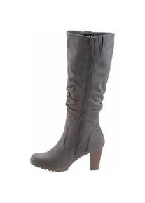 Stiefel ANISTON SHOES, Damen, Gr. 36, Normalschaft, grau, Textil, Schuhe Stiefel, mit Raffungen am slouchy Schaft - NEUE KOLLEKTION