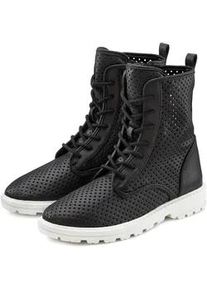 Stiefelette Lascana, Damen, Gr. 37, schwarz, Obermaterial: 100% Lederimitat. Decksohle: 100% Textilmaterial. Futter: 100% Textilmaterial. Laufsohle: 100% Synthetik, unifarben, Schuhe Stiefelette, zum Schn&uuml;ren mit modischen Cut-Outs, Stiefel, Boots, High-Sneaker