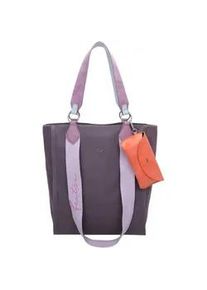 Henkeltasche Fritzi aus Preussen "Izzy02", Damen, Gr. B/H/T: 11cm x 39cm x 32cm, lila, Baumwolle, mehrfarbig, Taschen, mit abnehmbarem Brillenetui