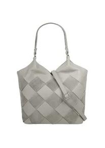 Shopper Samantha Look, Damen, Gr. B/H/T: 30cm x 23cm x 14cm onesize, grau, Leder, Taschen Shopper, echt Leder, Made in Italy