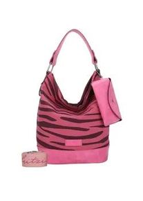 Schultertasche Fritzi aus Preussen "Izzy07 Olga", Damen, Gr. B/H/T: 17cm x 37cm x 27cm, pink (pink, rosa), Baumwolle, mehrfarbig, Taschen Schultertasche, aus veganen und recycelten Materialien