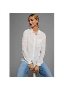 Longbluse OTTO products, Damen, Gr. 46, wei&szlig;, Web, Obermaterial: 100% Viskose (LENZINGTM ECOVEROTM), figurumspielend h&uuml;ftbedeckend, &Auml;rmel mit &Auml;rmelschlitz Manschette, Blusen Longbluse