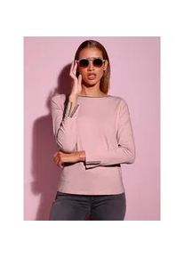 CR&Eacute;ATION L Langarmshirt CREATION L "Shirt", Damen, Gr. 36, lila (hortensie), 95% Baumwolle, 5% Elasthan, unifarben, U-Boot-Ausschnitt, Shirts Langarmshirt