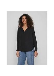 Blusenshirt Vila "VILUCY L/S SHIRT - NOOS", Damen, Gr. S, schwarz, Web, Obermaterial: 100% Polyester, unifarben, regular fit h&uuml;ftbedeckend, V-Ausschnitt, Shirts Blusenshirt