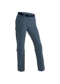 Funktionshose Maier Sports "Arolla", Damen, Gr. 48, Normalgr&ouml;&szlig;en, blau (jeansblau), 90% Polyamid, 10% Elasthan, Hosen Funktionshose, Damen Wanderhose, zipp-off Outdoor-Hose, 3 Taschen, Regular Fit