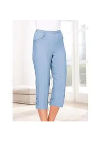 Caprihose Classic Basics, Damen, Gr. 52, Normalgr&ouml;&szlig;en, blau (hellblau), 100% Polyester, unifarben, 3/4-L&auml;nge, Hosen Caprihose