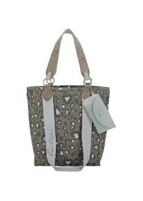 Henkeltasche Fritzi aus Preussen "Izzy02", Damen, Gr. B/H/T: 11cm x 39cm x 32cm, gr&uuml;n (dunkelgr&uuml;n), Baumwolle, mehrfarbig, Taschen, mit abnehmbarem Brillenetui