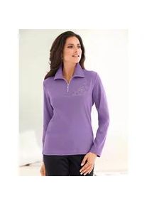 Poloshirt Classic Basics "Poloshirt", Damen, Gr. 50, lila (violett), 100% Baumwolle, unifarben, Shirts