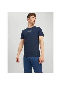 Jack & Jones T-Shirt JACK & JONES "BLUARCHIE TEE", Herren, Gr. S, blau (navy blazer), Single Jersey, Obermaterial: 100% Baumwolle, normal h&uuml;ftbedeckend, Rundhals, Shirts T-Shirt