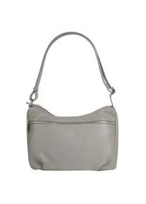 Shopper Samantha Look, Damen, Gr. B/H/T: 29cm x 22cm x 13cm onesize, grau, Leder, leicht gl&auml;nzend, unifarben, Taschen Shopper, echt Leder, Made in Italy