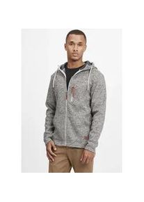 Cardigan Blend "BHPinheiro", Herren, Gr. M, pewter mix, Fleece, 100% Polyester, unifarben, regular fit normal, ohne Ausschnitt, elastischer Bund, Strickjacken, Fleecejacke mit Kapuze und Eingrifftaschen