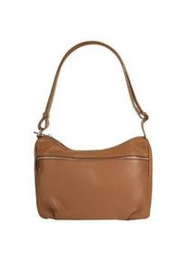 Shopper Samantha Look, Damen, Gr. B/H/T: 29cm x 22cm x 13cm onesize, braun (cognac), Leder, leicht gl&auml;nzend, unifarben, Taschen Shopper, echt Leder, Made in Italy
