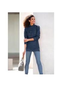 Longpullover Casual Looks "Longpullover", Damen, Gr. 48, blau (dunkelblau), 50% Baumwolle, 50% Polyacryl, unifarben, Pullover Longpullover