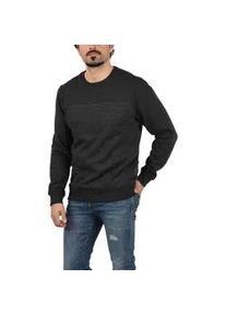 Longpullover Blend "BHTok", Damen, Gr. L, schwarz, Sweatware, 80% Baumwolle, 20% Polyester, meliert, normal normal, Rundhals, eng, Pullover Longpullover, Klassisches Sweatshirt mit Rundhalsausschnitt