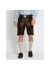 Trachtenhose JCC "31023118", Herren, Gr. 50, Normalgr&ouml;&szlig;en, braun (schwarz braun), Obermaterial: 100% Ziegenvelours; Schnalle aus Metall, Hosen Trachtenhose