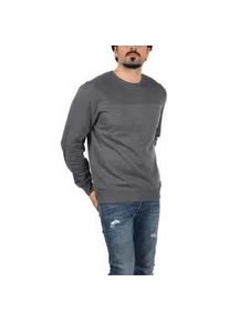 Longpullover Blend "BHTok", Damen, Gr. S, iron gate, Sweatware, 80% Baumwolle, 20% Polyester, meliert, normal normal, Rundhals, eng, Pullover Longpullover, Klassisches Sweatshirt mit Rundhalsausschnitt