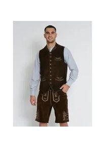 Trachtenweste JCC "31023206", Herren, Gr. 48, braun (schwarz braun), Obermaterial: 100% Ziegenleder; Futter: 100% Polyester, Westen