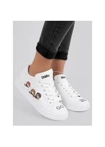 Sneaker DOGO "Ace Low-Top Sneaker Friends Till Eternity Harry Potter Damen", Damen, Gr. 38, Normalschaft, wei&szlig;, Lederimitat, Schuhe Sneaker, Handgefertigt