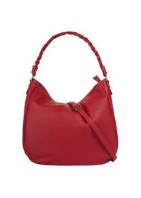 Henkeltasche Samantha Look, Damen, Gr. B/H/T: 34cm x 31cm x 10cm onesize, rot, Leder, leicht gl&auml;nzend, unifarben, Taschen, echt Leder, Made in Italy