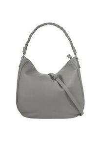 Henkeltasche Samantha Look, Damen, Gr. B/H/T: 34cm x 31cm x 10cm onesize, grau, Leder, leicht gl&auml;nzend, unifarben, Taschen, echt Leder, Made in Italy