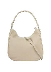 Henkeltasche Samantha Look, Damen, Gr. B/H/T: 34cm x 31cm x 10cm onesize, beige, Leder, leicht gl&auml;nzend, unifarben, Taschen, echt Leder, Made in Italy