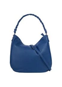 Henkeltasche Samantha Look, Damen, Gr. B/H/T: 34cm x 31cm x 10cm onesize, blau, Leder, leicht gl&auml;nzend, unifarben, Taschen, echt Leder, Made in Italy