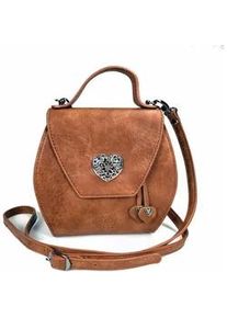 Allg&auml;u Rebell Umh&auml;ngetasche ALLG&Auml;U REBELL "Dirndl", Damen, Gr. B/H/T: 16cm x 13cm x 3cm onesize, braun, Lederimitat, Taschen Umh&auml;ngetasche, Designed in Allg&auml;u