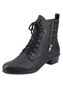 Schn&uuml;rstiefelette Rieker, Damen, Gr. 36, schwarz, Lederimitat, Schuhe Schn&uuml;rstiefelette, mit modischen &Ouml;sen, Topseller