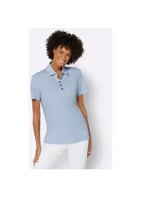 Poloshirt Casual Looks "Poloshirt", Damen, Gr. 48, blau (hellblau), 95% Viskose, 5% Elasthan, unifarben, Shirts