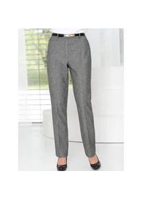 B&uuml;gelfaltenhose COME ON, Damen, Gr. 19, Kurzgr&ouml;&szlig;en, schwarz-wei&szlig; (schwarz, wei&szlig; fil a fil), 49% Wolle, 29% Polyester, 20% Baumwolle, 2% Elasthan, gemustert, mehrfarbig, lang, Hosen