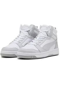 Sneaker Puma "REBOUND V6", Herren, Gr. 38,5, wei&szlig; (Puma wei&szlig;, ash gray), Synthetik, unifarben, Schuhe Sneaker, kn&ouml;chelhoch, wasserabweisendes Obermaterial, weiche Innensohle