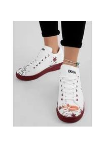 Sneaker DOGO "Ace Low-Top Sneaker Spirit Animal Damen Sneaker", Damen, Gr. 40, Normalschaft, bunt (wei&szlig;), Lederimitat, Schuhe Skaterschuh Schn&uuml;rschuh Sneaker low, Handgefertigt