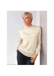 Classic Dog Stehkragenpullover CLASSIC "Pullover", Damen, Gr. 54, beige (natur), 70% Polyacryl, 30% Schurwolle, unifarben, figurumspielend, Pullover Stehkragenpullover