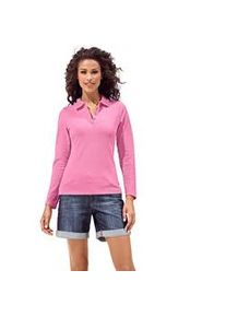 Poloshirt Heine "Poloshirt", Damen, Gr. 50, pink, 95% Baumwolle, 5% Elasthan, unifarben, Shirts