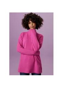 Strickpullover Aniston CASUAL, Damen, Gr. 48, lila (beere), Feinstrick, Obermaterial: 75% Polyacryl, 23% Polyamid, 2% Elasthan, unifarben, l&auml;ssig geschnitten h&uuml;ftbedeckend, Strickb&uuml;ndchen, Pullover Strickpullover, mit Stehkragen