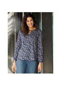 Print-Shirt Inspirationen "Shirt", Damen, Gr. 46, lila (flieder, lavendel, bedruckt), 50% Baumwolle, 50% Modal, bedruckt, gebl&uuml;mt, gemustert, mehrfarbig, Rundhals, Shirts