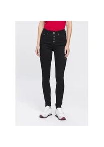 Skinny-fit-Jeans Arizona "Ultra Stretch", Damen, Gr. 34, N-Gr, schwarz (schwarz schwarz), Denim/Jeans, Obermaterial: 63% Baumwolle, 32% Polyester, 5% Elasthan, leichte Abriebeffekte, skinny fit kn&ouml;chellang, Jeans, extra-enger Beinschnitt, hohe Leibh&ouml;he, kn&ouml;chellang