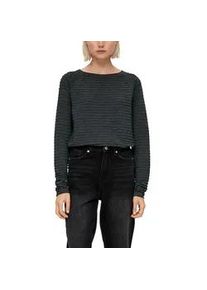 Strickpullover QS, Damen, Gr. M (38), schwarz, Strick, Obermaterial: 65% Polyester, 35% Viskose, Strukturmuster, unifarben, regular fit h&uuml;ftlang, Rundhals, Rollkante, Pullover Strickpullover, mit Strukturmuster