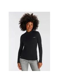 Longsleeve Kangaroos, Damen, Gr. 48/50, schwarz, Rippware, Obermaterial: 100% Baumwolle, kontrastfarbene Details, unifarben, Basic, sehr figurbetont h&uuml;ftbedeckend, Shirts, Langarm, sehr figurbetont, unifarben, Stehkragen