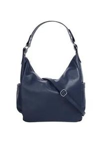 Shopper Samantha Look, Damen, Gr. B/H/T: 35cm x 25cm x 10cm onesize, blau, Leder, unifarben, Taschen Shopper, echt Leder, Made in Italy