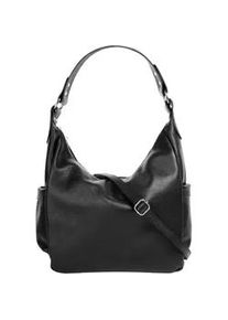 Shopper Samantha Look, Damen, Gr. B/H/T: 35cm x 25cm x 10cm onesize, schwarz, Leder, unifarben, Taschen Shopper, echt Leder, Made in Italy
