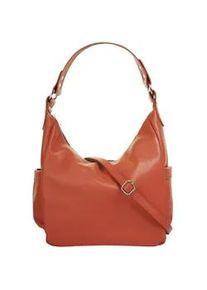 Shopper Samantha Look, Damen, Gr. B/H/T: 35cm x 25cm x 10cm onesize, orange, Leder, unifarben, Taschen Shopper, echt Leder, Made in Italy
