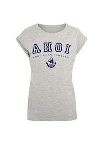 T-Shirt F4NT4STIC "PLUS SIZE Ahoi Knut & Jan Hamburg", Damen, Gr. XXL, grau (erdgrau), Obermaterial: 100% Baumwolle, regular fit, Rundhals, ohne B&uuml;ndchen, Shirts T-Shirt, Print